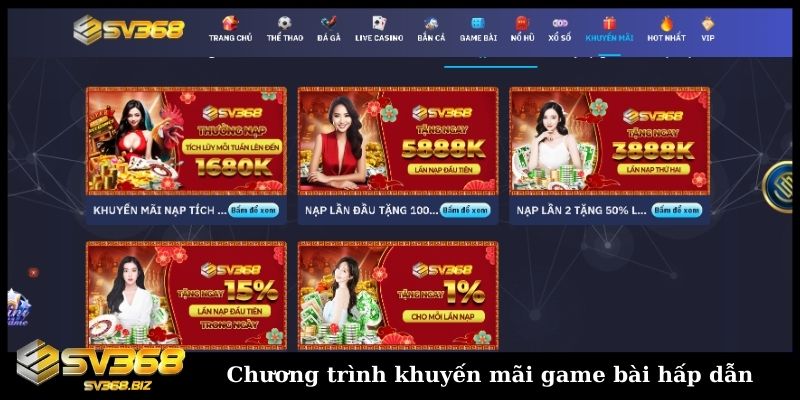 Chương trình khuyến mãi game bài SV368 hấp dẫn